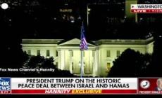 Trump: "Ostaggi liberi lunedi', Usa coinvolti nel mantenimento della pace a Gaza"
