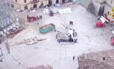 Riapre la basilica di San Benedetto a Norcia, l'intervento dei Vigili del fuoco