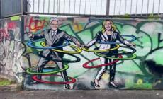 Mattarella, Meloni e Trump nei murales "olimpici" di aleXsandro Palombo