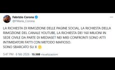 Fabrizio Corona entra su X e attacca ancora Mediaset