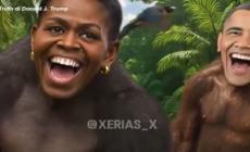 Barack e Michelle Obama ritratti come scimmie in un video pubblicato da Trump