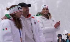 Milano Cortina, la festa per Tabanelli a Casa Italia Livigno