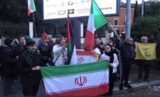 Iran, presidio a Roma contro i bombardamenti di Usa e Israele fuori dall'ambasciata