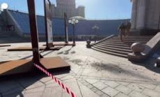 Ucraina, frammenti di drone russo su piazza Maidan a Kiev
