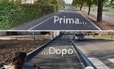 Ecco la nuova pista ciclopedonale di via Trento