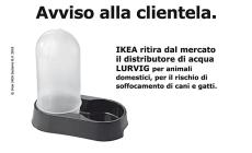 Due cani soffocati: Ikea ritira il distributore d'acqua per animali