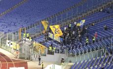 Lazio-Parma, striscione dei tifosi gialloblù per Diabolik: 'Ciao Diablo'