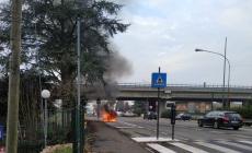 Auto in fiamme a  Ponte Taro - Le foto