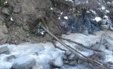 Una frana nel torrente Lecora minaccia le case di Boschetto