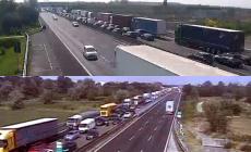 Scontro fra 5 auto tra Fidenza e Parma: un ferito. Veicolo in avaria: 6 km di coda