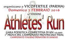 Athlets&rsquo; Run: manifestazione podistica che promuove la donazione di sangue