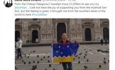 Dalla Patagonia per vedere il Milan ma non si gioca