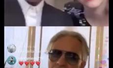 Bocelli canta Perfect Symphony dal balcone in streaming con  Fedez e  Ferragni - Video