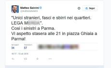 Salvini: "Aggressione a gazebo di Parma"