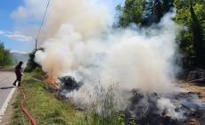 Incendio a San Vitale Baganza, distrutti 150 balloni di fieno