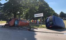 Violento scontro auto-furgone a Marano. Due feriti, uno incastrato nell'abitacolo