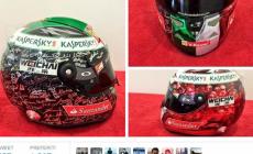 Alonso, tutta la Ferrari sul casco