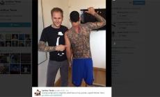 Tevez, schiena completamente tatuata