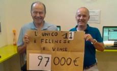 Felino, vinti 97mila euro al Totocalcio