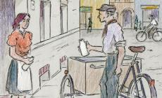 Gambe e fiato: quando le consegne avvenivano con i &laquo;furgoni a pedali&raquo;