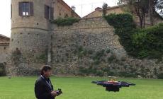 Un drone sorvola l'antico castello per svelare i misteri di Scipione 