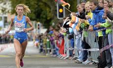 La Straneo d'argento nella maratona