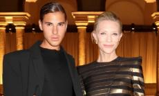 L'attore borgotarese Pierfrancesco Melley alla sfilata di Armani