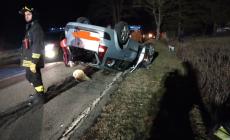 Auto si ribalta fra Sant'Andrea e Felegara: un ferito 