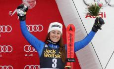 La Goggia sul podio del Gigante a Kranjska Gora