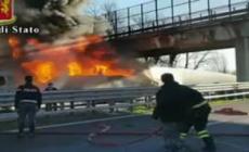 Cisterna in fiamme in A21, 6 morti tra cui due bambini