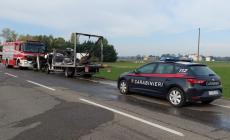 Furgone in fiamme tra Fidenza e Salsomaggiore