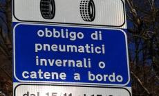 Da oggi l'obbligo di gomme invernali (o catene) su tutte le provinciali