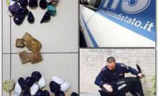 Viale dei Mille, torna il cane Jago: tra le siepi 47 involucri di droga