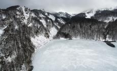 Il lago Santo visto dal drone