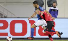 L'Italia  batte l'Albania con un gol di Candreva