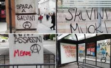 Tanti vandalismi durante il corteo degli anarchici