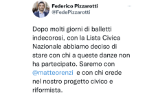 Pizzarotti: "La lista civica nazionale corre con Italia Viva (Renzi)"