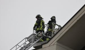 Rami impigliati nei cavi elettrici: autoscala dei vigili del fuoco in azione in via Kant