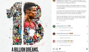 Ronaldo raggiunge 1 miliardo di follower: "abbiamo fatto la storia"