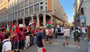 manifestazione pro Gaza arrivo vicino piazza