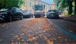 Raccolta foglie a Parma: 15 squadre di spazzamento di cui due operative di notte. 60 operatori mobilitati