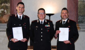 Il Generale Covetti in visita al N.A.S. di parma. Consegnati due encomi per un intervento che ha salvato una vita