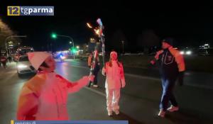 Accensione della fiamma olimpica con Giulia Ghiretti e Alessandro Fattori