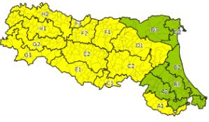 Per domani allerta gialla per criticit&agrave; idraulica in tutta la provincia