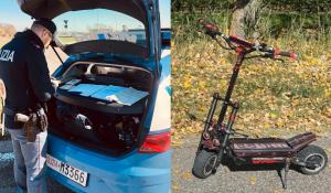 Il monopattino era truccatissimo: sellino, due batterie supplementari e due motori. Fermato dopo un inseguimento, multa da 6mila euro per un 26enne