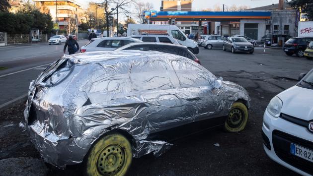 auto imbrattata