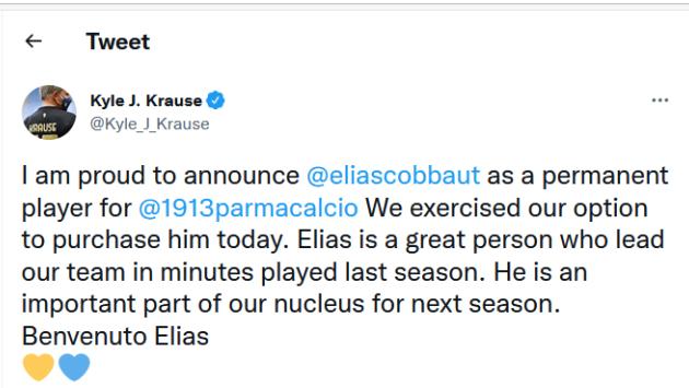 "Abbiamo esercitato la clausola", Krause ufficializza il riscatto di Cobbaut 