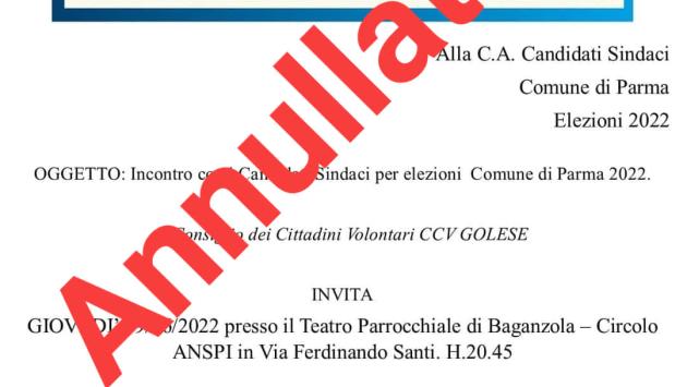 Annullato incontro al Golese