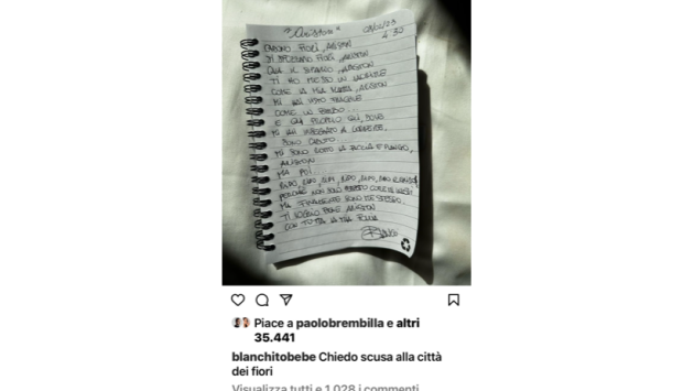 Blanco chiede scusa