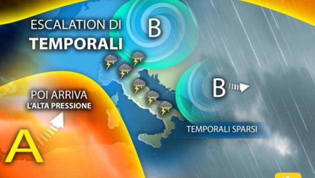 Meteo: instabilità fino a giovedì, nel weekend torna bel tempo